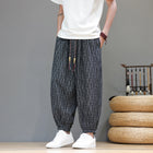 Men's Corduroy Chinese Style Wide Leg Trousers, Lantern Pants, Comfortable and Breathable for Autumn and Winter, Casual Joggers