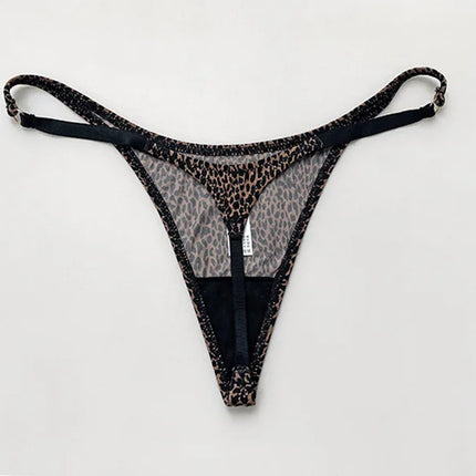Ice Slik Low Waist Girls G String Leopard Flower Women Panties Sexy Briefs Thong T-back Underwear Female Lingerie Size S-XL