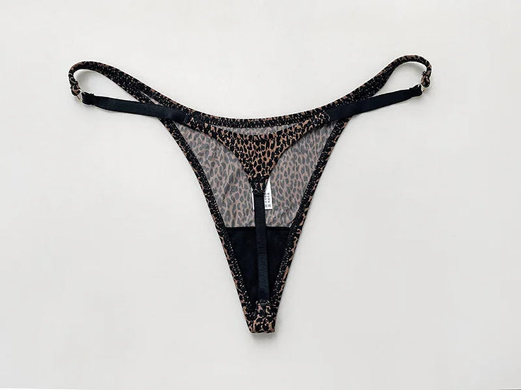 Ice Slik Low Waist Girls G String Leopard Flower Women Panties Sexy Briefs Thong T-back Underwear Female Lingerie Size S-XL