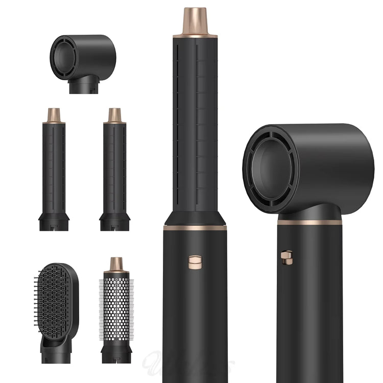 Multi-Functional 5-in-1 Hair Dryer Styler Hot Air Brush Detachable Round Paddle Comb Straighten And Curl Hair Home Styling Tool