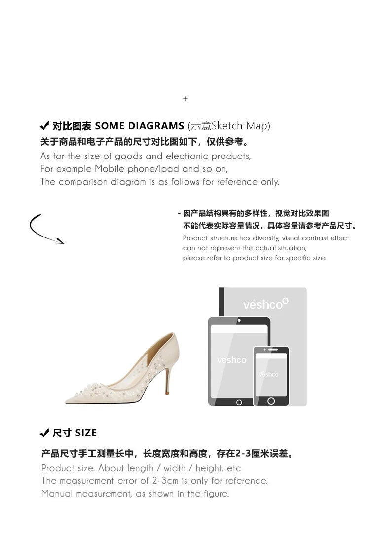 Spring and summer pointed toe shallow mouth pearl rhinestone mesh wedding shoes banquet dress stiletto high heel women's sandals