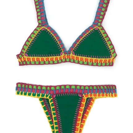 Set bikini verde all'uncinetto Costume da bagno donna Costumi da bagno Costumi da bagno Feminino Bikini Maillot De Bain Femme Badeanzug Damen Costume da bagno PlatiNum