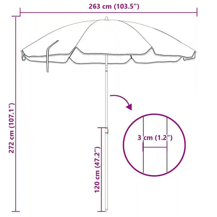 Ombrellone da spiaggia mimetico 263x263 cm, protezione UV, in metallo resistente, portatile, facile da montare, ideale per le attività all'aperto