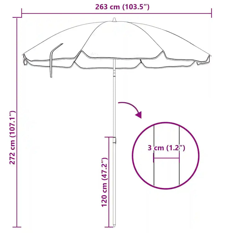 Ombrellone da spiaggia mimetico 263x263 cm, protezione UV, in metallo resistente, portatile, facile da montare, ideale per le attività all'aperto
