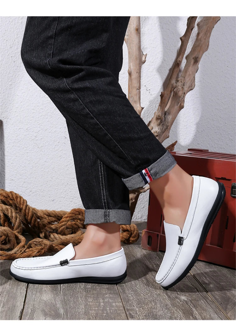 2025 Estate Scava Fuori Penny Mocassini Da Uomo Scarpe Da Barca Traspirante Uomo Mocassini In Pelle Slip On Appartamenti Mens Casual Scarpe Da Guida
