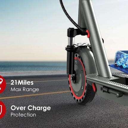 HiQiS D8 pro 350W Potente scooter elettrico Gamma 30KM Pneumatico solido da 8,5 pollici Monopattino elettrico 10.5Ah 30KM/H E-scooter