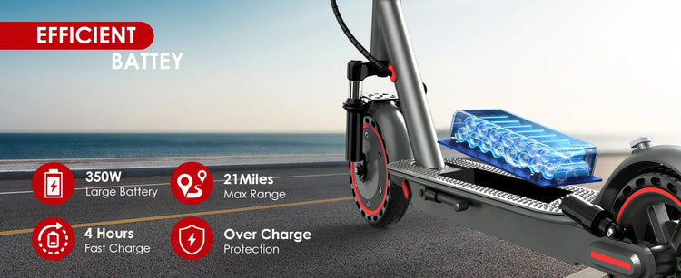 HiQiS D8 pro 350W Potente scooter elettrico Gamma 30KM Pneumatico solido da 8,5 pollici Monopattino elettrico 10.5Ah 30KM/H E-scooter