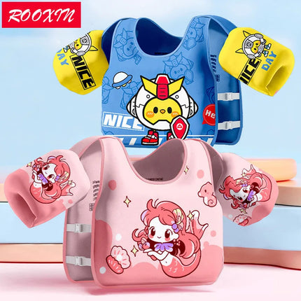 Rooxin Gilet da nuoto senza gonfiaggio Gilet di galleggiamento Anello da nuoto Tubo Accessorio da nuoto per sport acquatici Anello da braccio per nuoto Galleggiante per piscina
