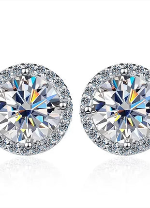 KNOBSPIN 1ct D Color Moissanite Earring For Women Wedding Fine Jewely with GRA 925 Sterling Sliver Plated 18k White Gold Earring PlatiNum