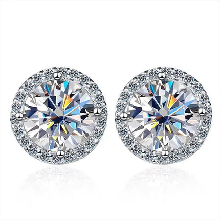 KNOBSPIN 1ct D Color Moissanite Earring For Women Wedding Fine Jewely with GRA 925 Sterling Sliver Plated 18k White Gold Earring PlatiNum