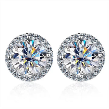 KNOBSPIN 1ct D Color Moissanite Earring For Women Wedding Fine Jewely with GRA 925 Sterling Sliver Plated 18k White Gold Earring PlatiNum
