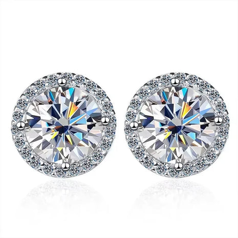 KNOBSPIN 1ct D Color Moissanite Earring For Women Wedding Fine Jewely with GRA 925 Sterling Sliver Plated 18k White Gold Earring PlatiNum
