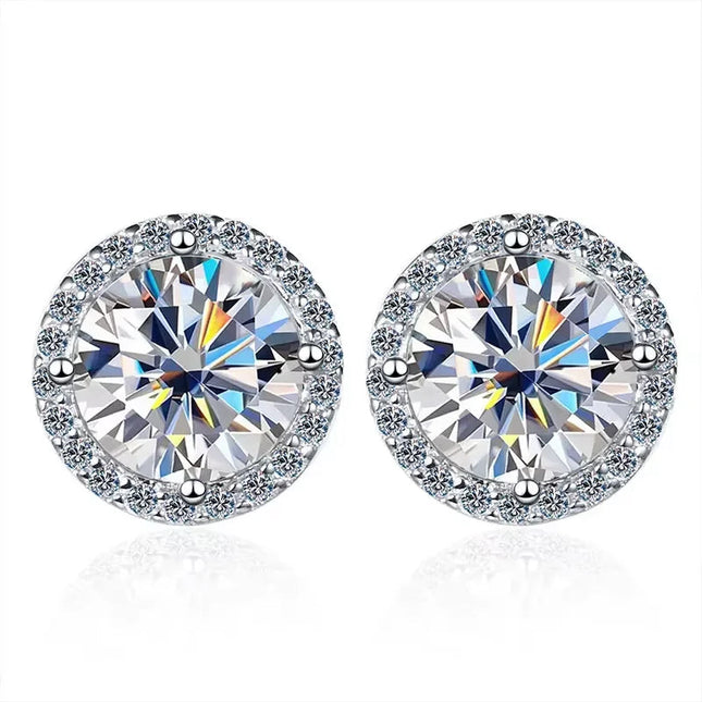 KNOBSPIN 1ct D Color Moissanite Earring For Women Wedding Fine Jewely with GRA 925 Sterling Sliver Plated 18k White Gold Earring PlatiNum