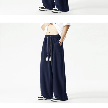 Nuovi pantaloni da uomo Casual comodi pantaloni a gamba larga pantaloni Harun larghi alla moda pantaloni sportivi con coulisse lanterna da uomo taglie forti