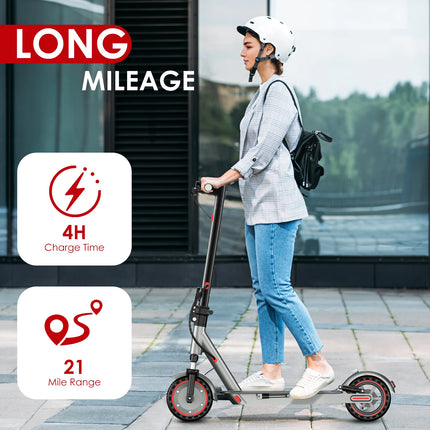 HiQiS D8 pro 350W Potente scooter elettrico Gamma 30KM Pneumatico solido da 8,5 pollici Monopattino elettrico 10.5Ah 30KM/H E-scooter