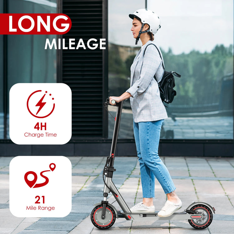 HiQiS D8 pro 350W Potente scooter elettrico Gamma 30KM Pneumatico solido da 8,5 pollici Monopattino elettrico 10.5Ah 30KM/H E-scooter