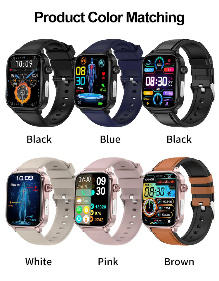 Nuovo 2025 Smartwatch per XIAOM1 con ECG+PPG, Monitoraggio Grasso Sanguigno e Acido Urico, Frequenza Cardiaca, Pressione Sanguigna, Chiamate Bluetooth per Uomini e Donne platinumshop