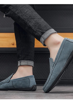 STRONGSHEN scarpe da uomo Casual Luxury Brand Slip on mocassini vuoti in pelle scamosciata mocassini da uomo estate traspirante scarpe da guida da uomo italiane