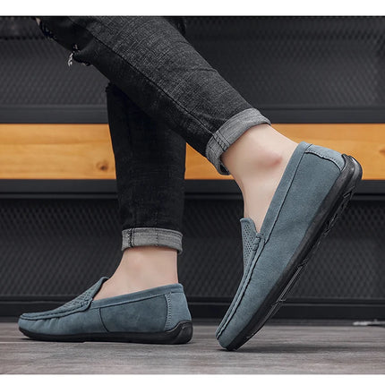 STRONGSHEN scarpe da uomo Casual Luxury Brand Slip on mocassini vuoti in pelle scamosciata mocassini da uomo estate traspirante scarpe da guida da uomo italiane