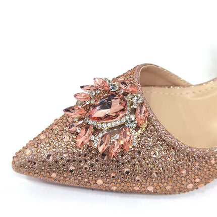 Venus Chan Royal Blue Sandals for Women 2024 Luxury Wedding Pumps Med Heels strass Design Party Shoes and Bags Set
