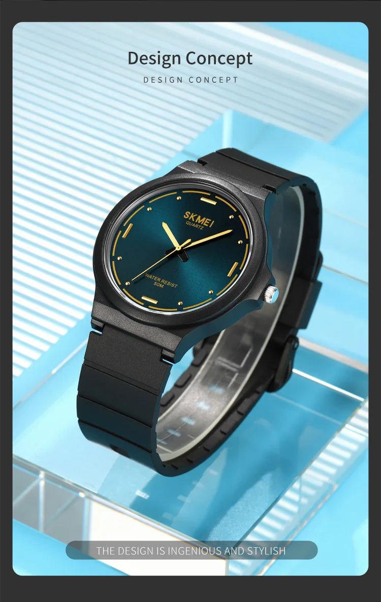 SKMEI Top Brand Casual Quartz Wristwatches Mens New Simple TPU Strap 3Bar Waterproof Watches For Male Time Clock Reloj Hombre