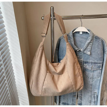 New Large Capacity Casual Crossbody Bag Simple Artistic Commuter Student Single Shoulder Bag Outdoor Leisure Women's Tote Bag PlatiNum