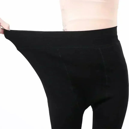 Winter Warm Leggings Women's Thermal Pants Polar Pantyhose Sock Lined Pants Velvet Tights Skin Effect High Waist Wool Leggings PlatiNum