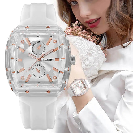 Orologi da donna alla moda Orologi da polso al quarzo da donna con cinturino in silicone casual per ragazze Orologio Reloj Mujer (senza scatola) platinumshop