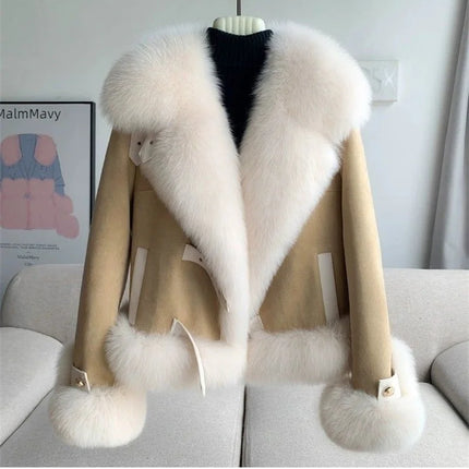 High End Fashion Faux Mink Fur Jacket 2025 New Winter Thicken Warm Elegant Fluffy Short Fur Coats High Quality Fox Fur Outwear
