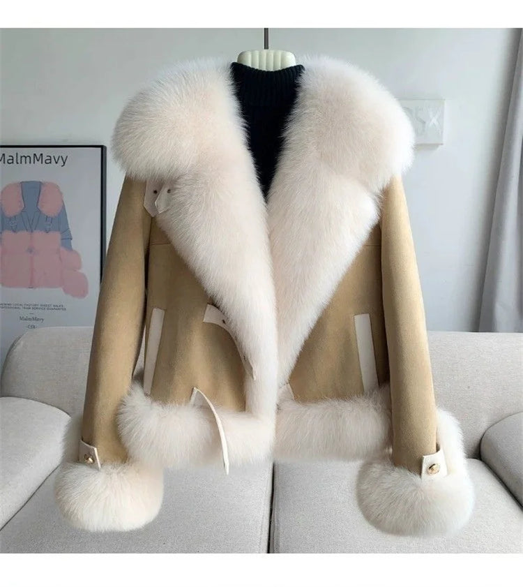 High End Fashion Faux Mink Fur Jacket 2025 New Winter Thicken Warm Elegant Fluffy Short Fur Coats High Quality Fox Fur Outwear