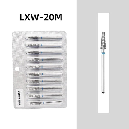 10Pcs Tornado Flame Diamond Nail Drill Bit Fine&Medium Grit Size Manicure Cutters Rotary Burr Drill Accessories Spiral Nail Tool2028 Nail Tools