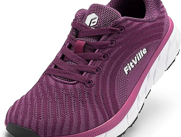 FitVille Wide Toe Box Shoes For Women Breathable Wide Fit Running Shoe Lightweight for Swollen Feet with Cushioned Relief Pain PlatiNum