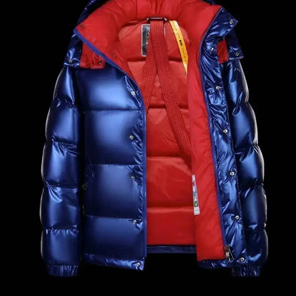 New Winter Shiny Jackets, Men's Short Trendy Brand Hooded Thickened And Warm Outerwear 90% White Duck Down