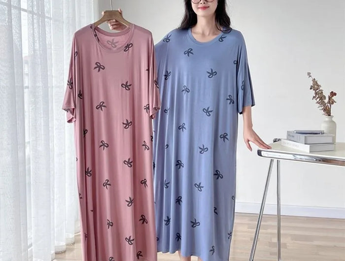 150 kg Plus Size Estate Pigro Manica corta T-shirt lunga Abito Coreano Oversize Camicia da notte allentata Maternità Indumenti da notte Vestiti per la casa