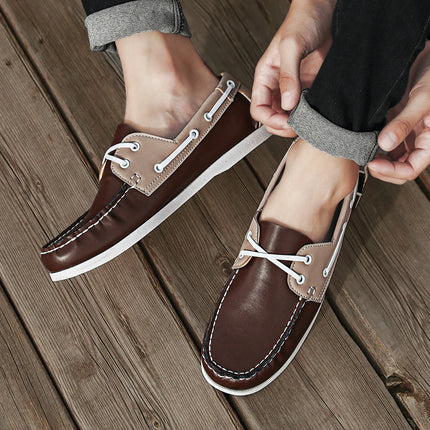 Scarpe mocassini da uomo alla moda con punta a grembiule, comode antiscivolo per passeggiate all'aperto, viaggi, primavera ed estate
