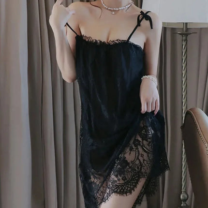 Plus Size Lingerie Babydoll in pizzo Chemise Camicia da notte Camicia da notte in rete Indumenti da notte Slip Camicia da notte Regali di San Valentino per le donne