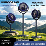 Ventilatore a circolazione d'aria, ventilatore da esterno, ventilatore da campeggio, ventilatore ricaricabile da pavimento, ventilatore da tavolo con altezza regolabile, regolazione a 5 velocità