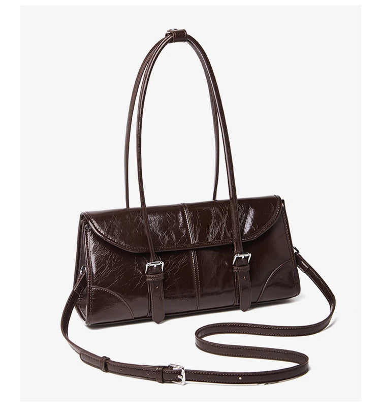 FOXER Lady's Shoulder Bag Genuine Leather Cross Body Bag 2025 Autumn Winter Large Capacity Travel Bag Commute Work Elegant