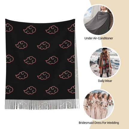 Neji Cloud Japanese Anime Shawl Wraps Women Winter Long Soft Scarf Pashmina Tassel Scarves
