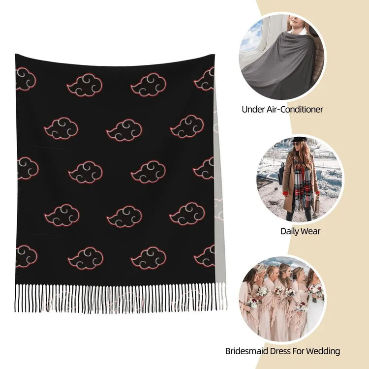 Neji Cloud Japanese Anime Shawl Wraps Women Winter Long Soft Scarf Pashmina Tassel Scarves