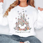 Aesthetic Floral Castle Sweatshirt Vintage Castle Hoodie Happiest Place on Earth Pullover Trendy Women Long Sleeves Sweatshirts