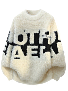 2026 Winter Fashion Sweater Men Casual Knit Pullovers Mens Thick Warm letter pattern Sweaters Men's Daily Warm sweaters male