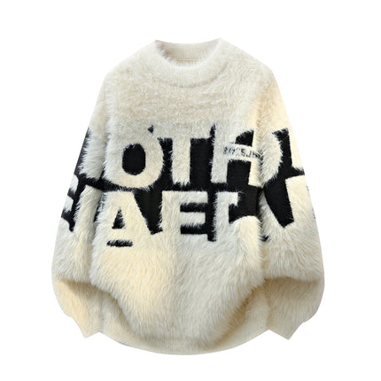 2026 Winter Fashion Sweater Men Casual Knit Pullovers Mens Thick Warm letter pattern Sweaters Men's Daily Warm sweaters male