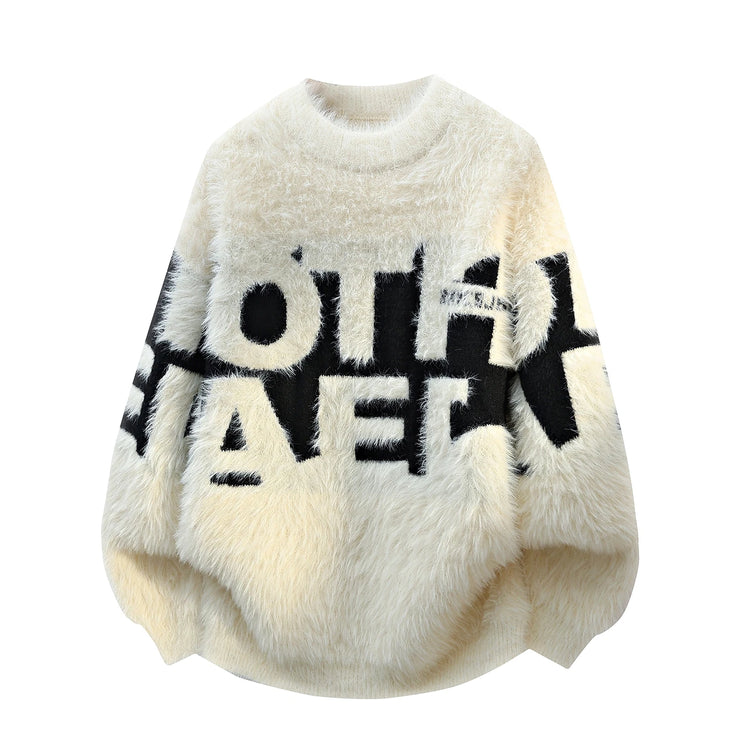2026 Winter Fashion Sweater Men Casual Knit Pullovers Mens Thick Warm letter pattern Sweaters Men's Daily Warm sweaters male