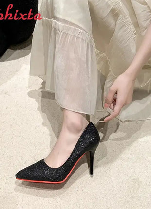 Aphixta Oro Argento Nero Décolleté con tacco alto a spillo da 3,54 pollici Décolleté da donna per tutte le stagioni Scarpe da festa con punta a punta di grandi dimensioni 49 50 platinumshop