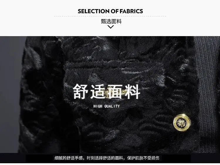 Winter Men Gold Mink Fur Thickened Sheepskin Water-Repellent One-Piece Collar Coat Mens Wool Trench Coat Manteau Homme Hiver