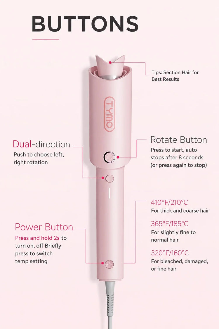 TYMO CURLPRO Automatic Hair Curler 32MM Electric Ceramic Curling Hair Stick Professional Curling Irons Curling Irons Styling Too