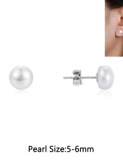 Orecchini a Perno con Perle Naturali d'Acqua Dolce per Donne, Argento Sterling 925, Gioielli Semplici e Colorati con Perle Selezionate a Mano