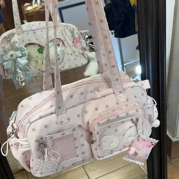 Borse Ita Trasparenti Giapponesi da Donna, Stile Y2k, Stampa a Stelle, Borsa Sottobraccia alla Moda, Dolce e Kawaii