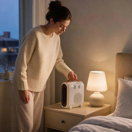 2000W Portable Ceramic Heater with Adjustable Thermostat, 3 Operating Modes and Anti-Tipping Protection, Silent Electric Heater for Home and Office